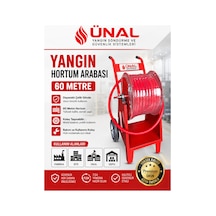 60 Metre Yangın Hortumu Arabası Mobil Yangın Hortum Makarası Çelik Gövde Fabrika Model 0180