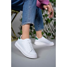 Medusa Kadın Beyaz-yeşil Kalın Yüksek Taban Hafif Günlük Sneaker Beyaz
