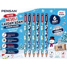 Pensan 96120 Kardan Adam Desenli Hb Kurşun Kalem Yazı Ve Çizim Kalemi Okul Kırtasiye 6 Adet Çok Renkli
