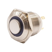 Motorobit 16H-G1-E 16Mm Çıkık Yaylı Işıklı Metal Buton - Mavi