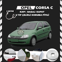 Opel Corsa C Oto Araç Kapı Koruma Fitili 5 Metre Parlak Beyaz Renk