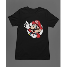 Bumeta Süper Mario Atari Unisex Tişört T-shirt Siyah