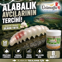 Üzümoğlu Şeffaf Sarımsak Aromalı Silikon Tırtıl 50mm 8 Adet