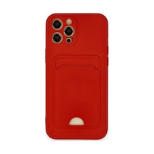 Lb Apple iPhone Uyumlu 12 Pro Max Kılıf Kartvizitli Silikon - Kırmızı
