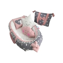 Nest Gri Yıldızlı Jaju-babynest Anne Yanı Lüx 5'li Babynest Set