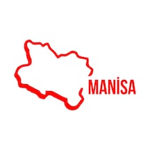 Manisa Harita Araba Sticker 17x17 Cm Kırmızı