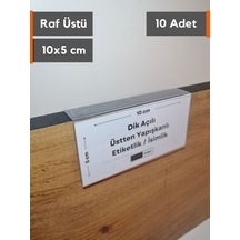 10 Adet Yapışkanlı Pvc Etiketlik 10 x 5 CM Dik Açılı Yapışkanlı Raf