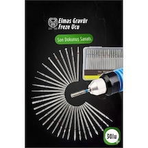 30'lu Elmas Gravür Freze Ucu Seti Dre Mel Uyumlu Metal Cam Ahşap İşleme 722925