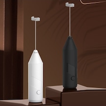 Mini Elektrikli El Süt Köpürtücü Krem Karıştırıcı Beyaz Beyaz