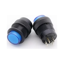 IC-180C 16MM KALICI BUTON LEDLİ PLASTİK MAVİ