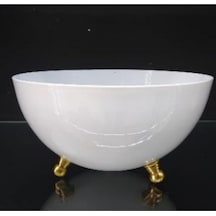 Vz-51 Şapka Beyaz Gold 11 Cm Boy 20 Cm Çap Dekoratif Modern Şık Salon Vazo Altın