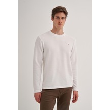 Cazador 50690 Erkek Bisiklet Yaka Sweatshirt Ekru
