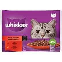 Whiskas Pouch Kedi Sığırlı Tavuklu Etli Seçenekleri 4 Lü Paket
