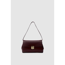 Lauren City Baget Çanta Bordo Bordo