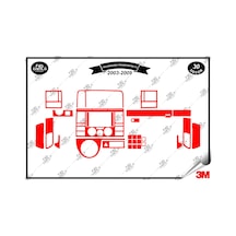 Volkswagen Transporter T5 2003-2009 Torpido Konsol Trim Göğüs Maun Kaplama Set 30 Parça Kırmızı Renk