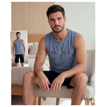 Miressa Şortlu Pijama Takımı Kolsuz Açık Mavi