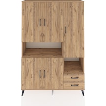 Hyperion Dolap 10 Raflı 2 Çekmeceli 5 Kapaklı 132x44x195 Çam-çam/çam Atlas Çam/atlas Çam