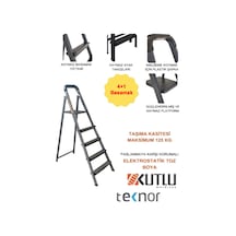 Kutlu Dayanıklı 4+1 Metal Basamaklı Merdiven