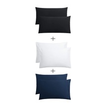 Stella Flavo 6'lı Yastık Kılıfı 50x70+20 Cm Kapaklı Siyah Beyaz Lacivert