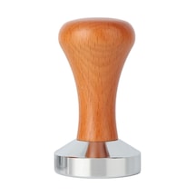 Suntek Pratik Ahşap Saplı Kahve Tamper Espresso 51 MM Koyu Kahve