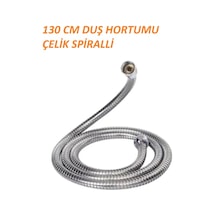 Lüx Duş Hortumu 130 Cm Çelik Spiralli Standart Kalite 1 Adet Gönderilir Gri Metal Diğer