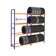 Rafburada Rafburada® 4 Katlı Lastik Rafı, Lastik Istifleme Rafı.