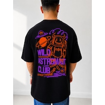 525 Oversize Sırt Baskılı Streetwear Unisex T-shirt Wıldastronautclub Siyah