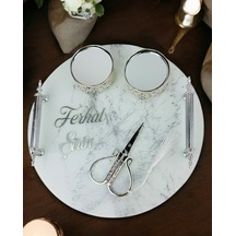 Radiance Desenli Söz Nişan Tepsisi Gümüş Gümüş