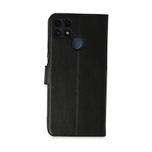 Realme C25 Kılıf Trend S Plus Kapaklı Kılıf - Siyah -