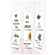 Leopar Desenkahve Sunum Kartları 12 Lı Motto Kart 7x14 Cm