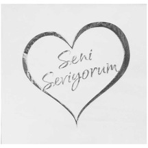Peçete Varaklı Seni Seviyorum Gümüş Pk:16 +3