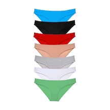 7 Adet Süper Eko Set Likralı Kadın Slip Külot Set 2 Çok Renkli