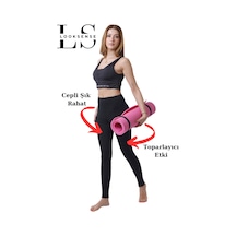 Looksense Kadın Siyah Yüksek Bel Çift Cepli Toparlayıcı Fitness Spor Tayt 1005 001
