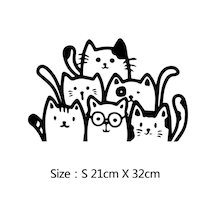 Sevimli Kediler Oto Özel Yeni Stickerı Siyah 21 32 Cm