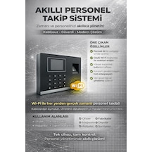 Kablosuz Wifi Kartlı Parmak İzi Personel Takip Cihazı -Web Giriş Çıkış Yazılımı (25 Kart Dahil)