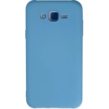 Newface Samsung Uyumlu,  Galaxy J7 Kılıf Nano İçi Kadife Silikon - Mavi