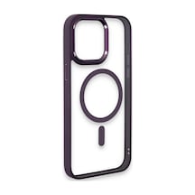 Apple Uyumlu   iPhone 15 Pro Max Kılıf Room Magneticsafe Silikon - Derin Mor