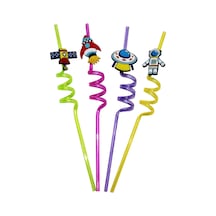 Figürlü Pipet Plastik 4'lü