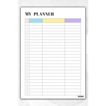 Zamansız Çok Amaçlı Günlük Haftalık Aylık Planlayıcı - A4 Ebat Yapılacaklar - 30 Yaprak - Planner - 1346 Çok Renkli