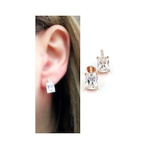 Pırlanta Parlaklığında Swarovski Taşlı 925Ayar Gümüş Üzerine Rose