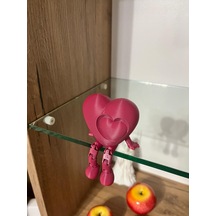 Dekarasyon Kalp 3d Baskı Romantik Dekor - Bordo