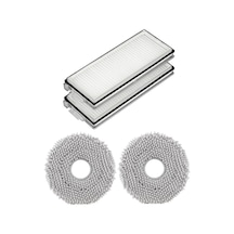 Roborock Qrevo C Uyumlu 2 Adet Hepa Filtre 2 Adet Mop Fiber Paspas