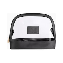 Beautifect Black Toiletry Bag, Şeffaf Siyah Düzenleyici Makyaj Çantası