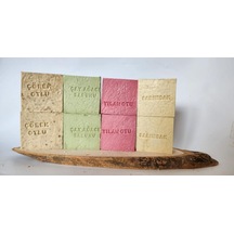 Büro Ev Ofis Hediyesi İçin 8adet Çay Çörek Yılan Otu Sarımsak Doğal Sabun Mini Seti