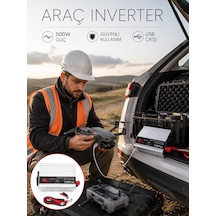Araçtan Ev Tipi Priz 500w Kullanımı İnvertör - Lisinya