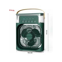 Taşınabilir Fan Nemlendirici Led Gece Lambası 3'ü 1 Arada Klima Büyük Yeşil