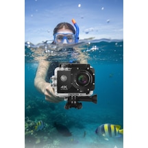 4k Aksiyon Kamerasi 16mp 30m Su Altı Wifi 170 Ultra Hd Objektif Video Kamera Siyah