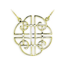 Ariş Kelt Sembolleri- Nazar Kalkanı Shield Knot Altın Kolye