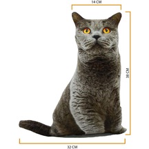 Nishev 3d Dijital Baskılı Kedi Yastık British Shorthair Kedi