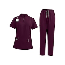 Suntek Hemşirelik Ovma Seti Üst Ve Güzellik Xl-koyu-kırmızı